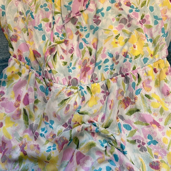 FLORAL LAUREN CONRAD RUFFLE DRESS SZ 0X NWT - Picture 3 of 5